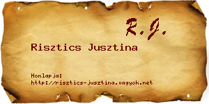 Risztics Jusztina névjegykártya